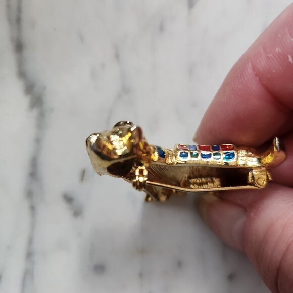 ✨3 for $18✨Vintage Scottie Dog Brooch – Gold Tone with Enamel & Rhinestone Eyes - Picture 4 of 5